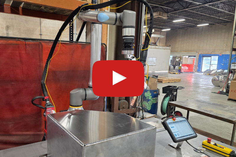 UR8L Cobot Aluminum MIG Welding High Mix Job Shop Video