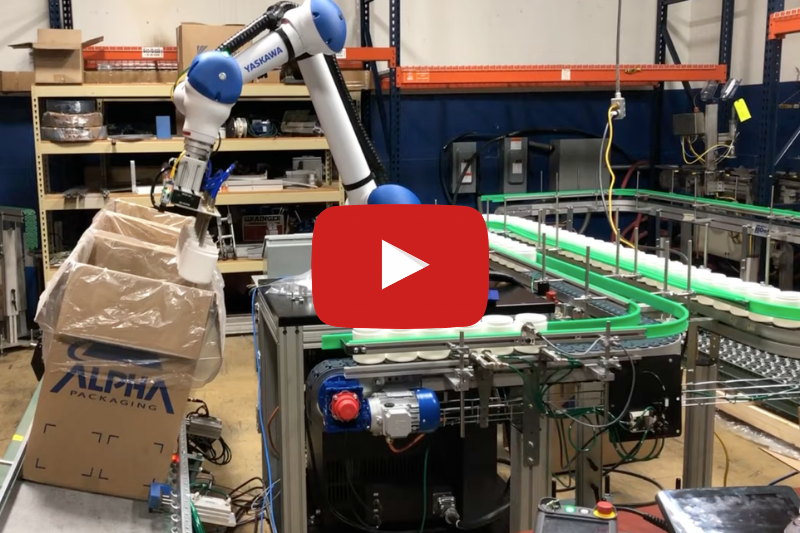 Yaskawa HC10DT Cobot Case Packer Video